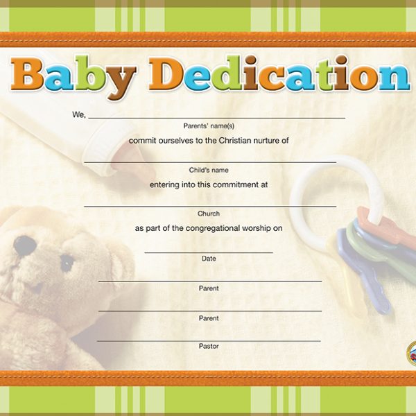 Baby Dedication Certificate